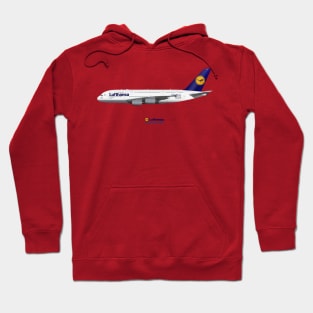 Illustration of Lufthansa Airbus A380 Hoodie